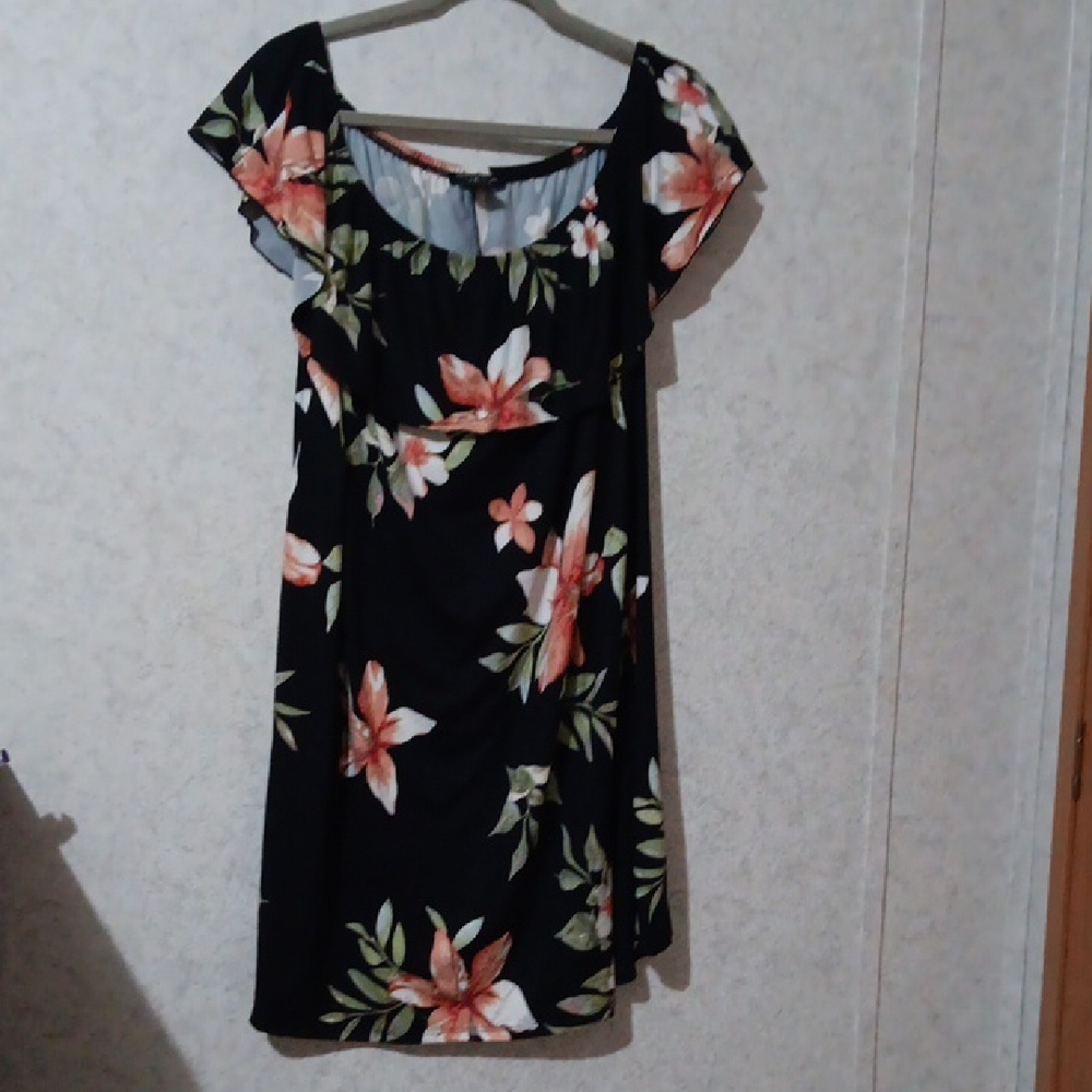 Floral Black Dress